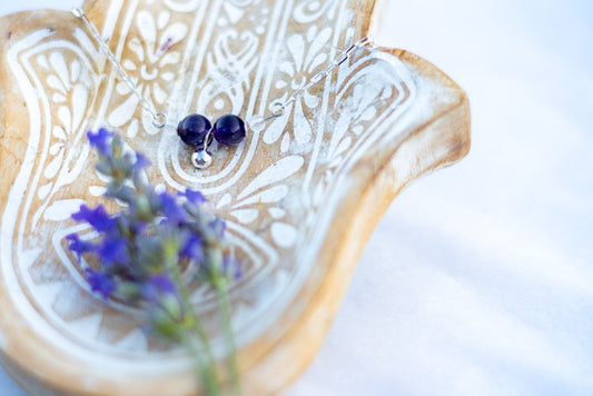 Colgante Luna Llena Amatistas y Piedra luna