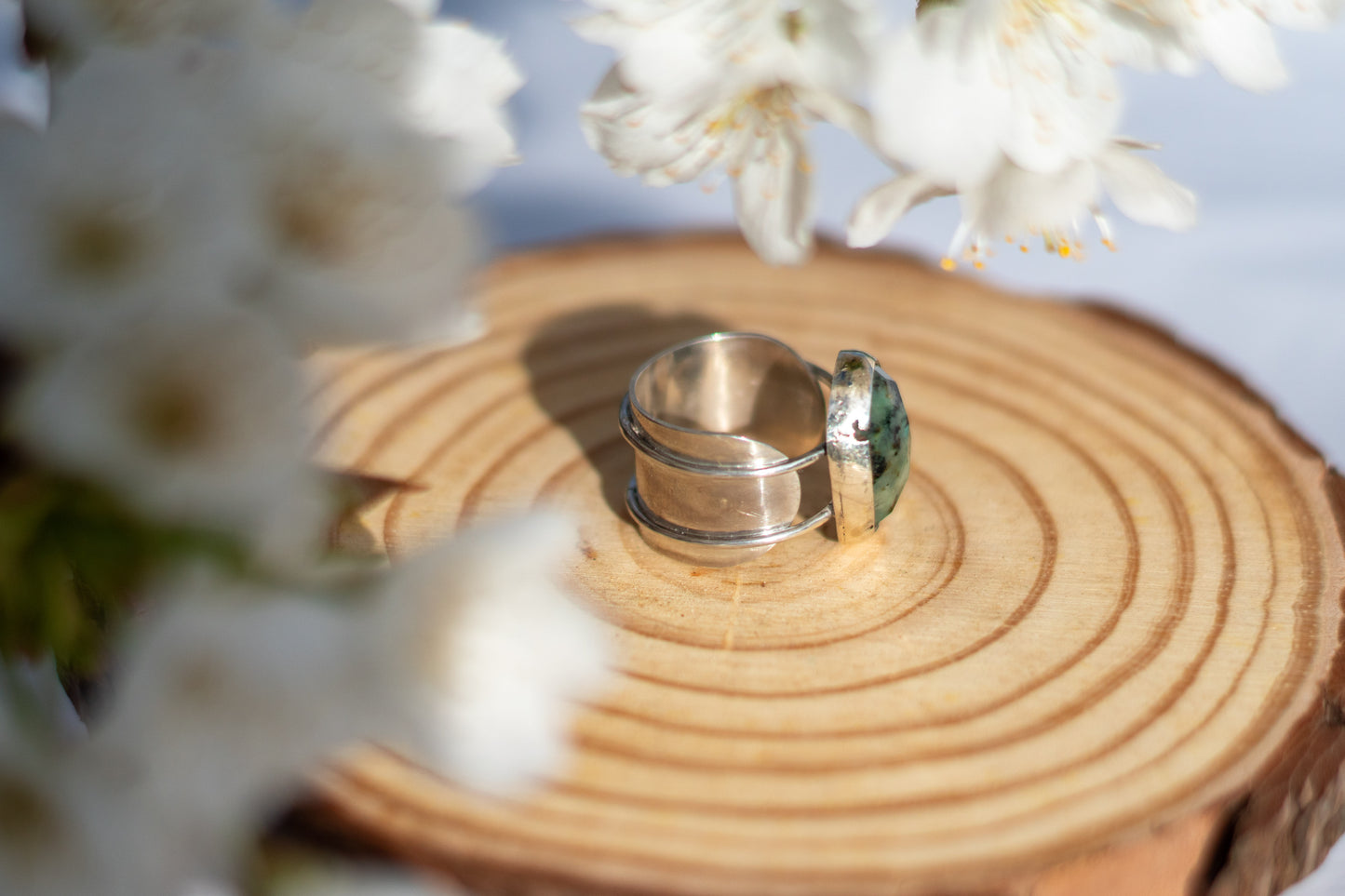 Anillo Grieta y Musgo con Agata Musgosa